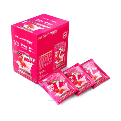 Tasty Whey 3w Gourmet Pack com 12 sachês de 34g Morango