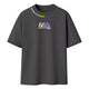 Camiseta Oversized Masculina Cinza Chumbo Holográfica
