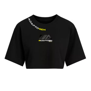 Cropped Oversized Preto Holográfica Preta